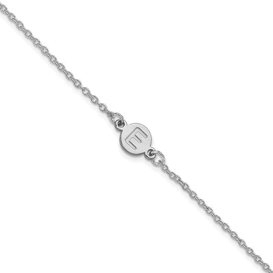 14K White Gold 1 Letter Bubble Bracelet