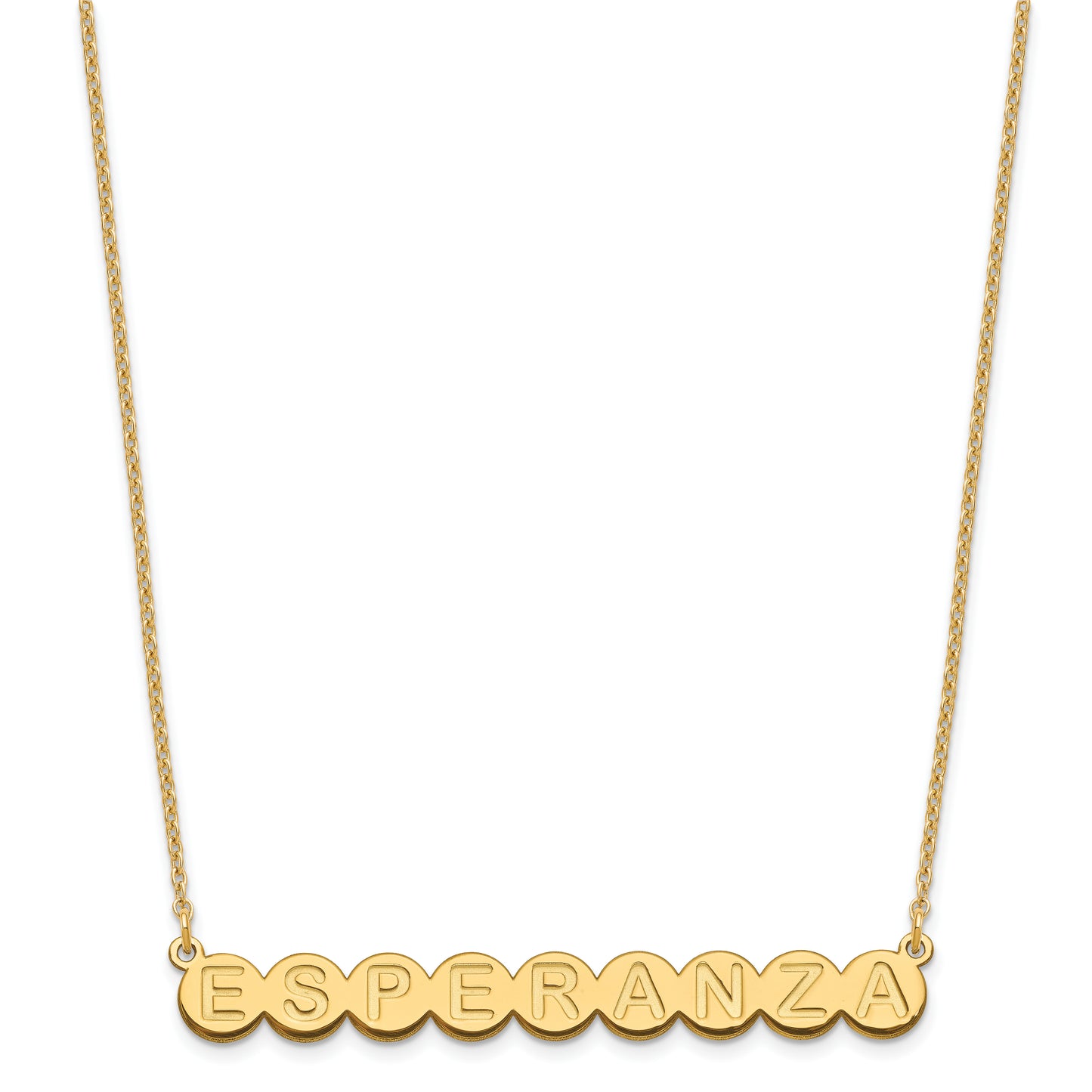 Sterling Silver Gold plated 9 Letter Bubble Necklace