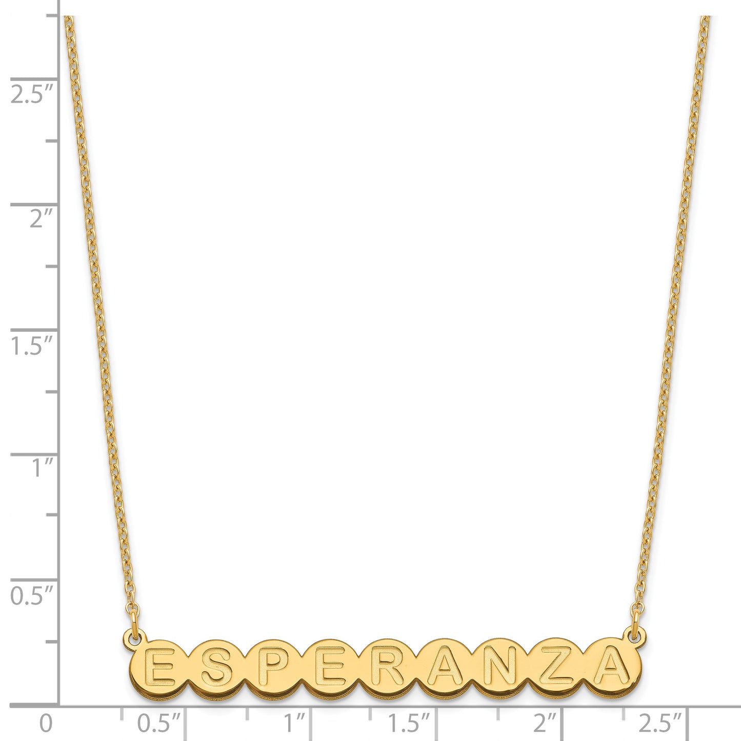Sterling Silver Gold plated 9 Letter Bubble Necklace