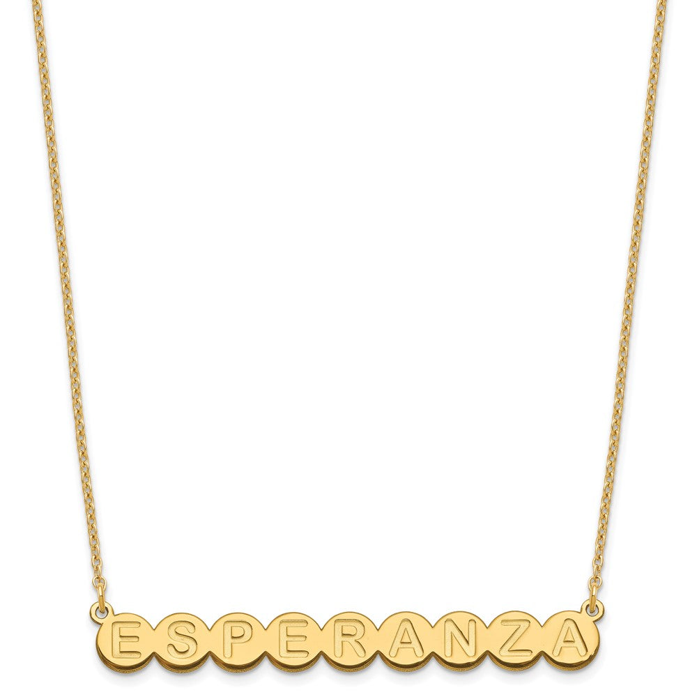 Sterling Silver Gold plated 9 Letter Bubble Necklace