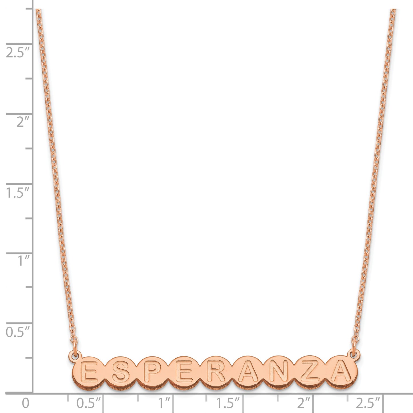 Sterling Silver Rose Gold plated 9 Letter Bubble Necklace