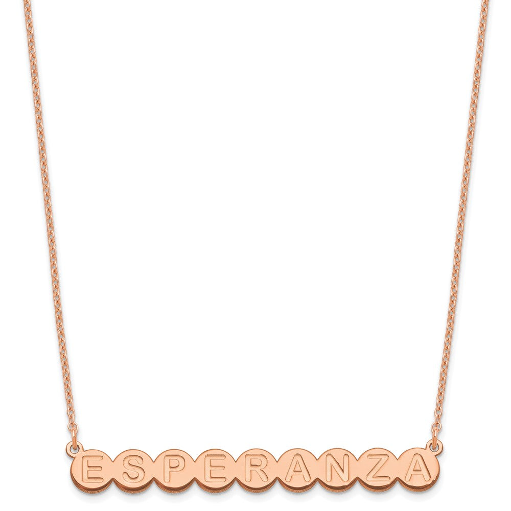 Sterling Silver Rose Gold plated 9 Letter Bubble Necklace