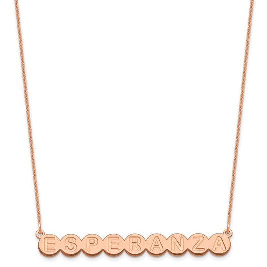 14K Rose Gold 9 Letter Bubble Necklace