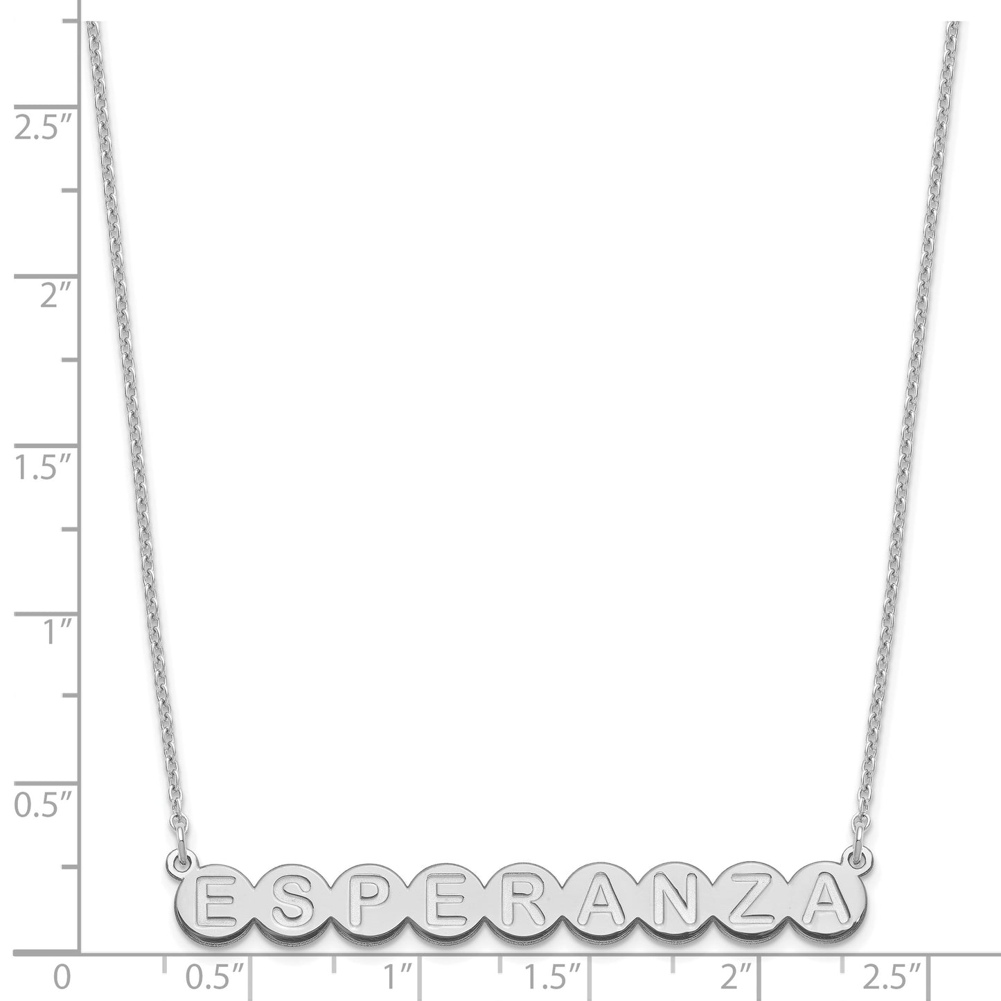 Sterling Silver Rhodium plated 9 Letter Bubble Necklace