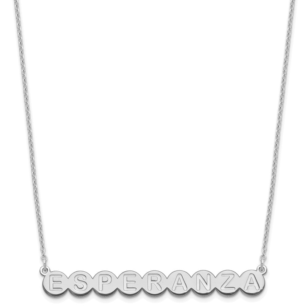 Sterling Silver Rhodium plated 9 Letter Bubble Necklace