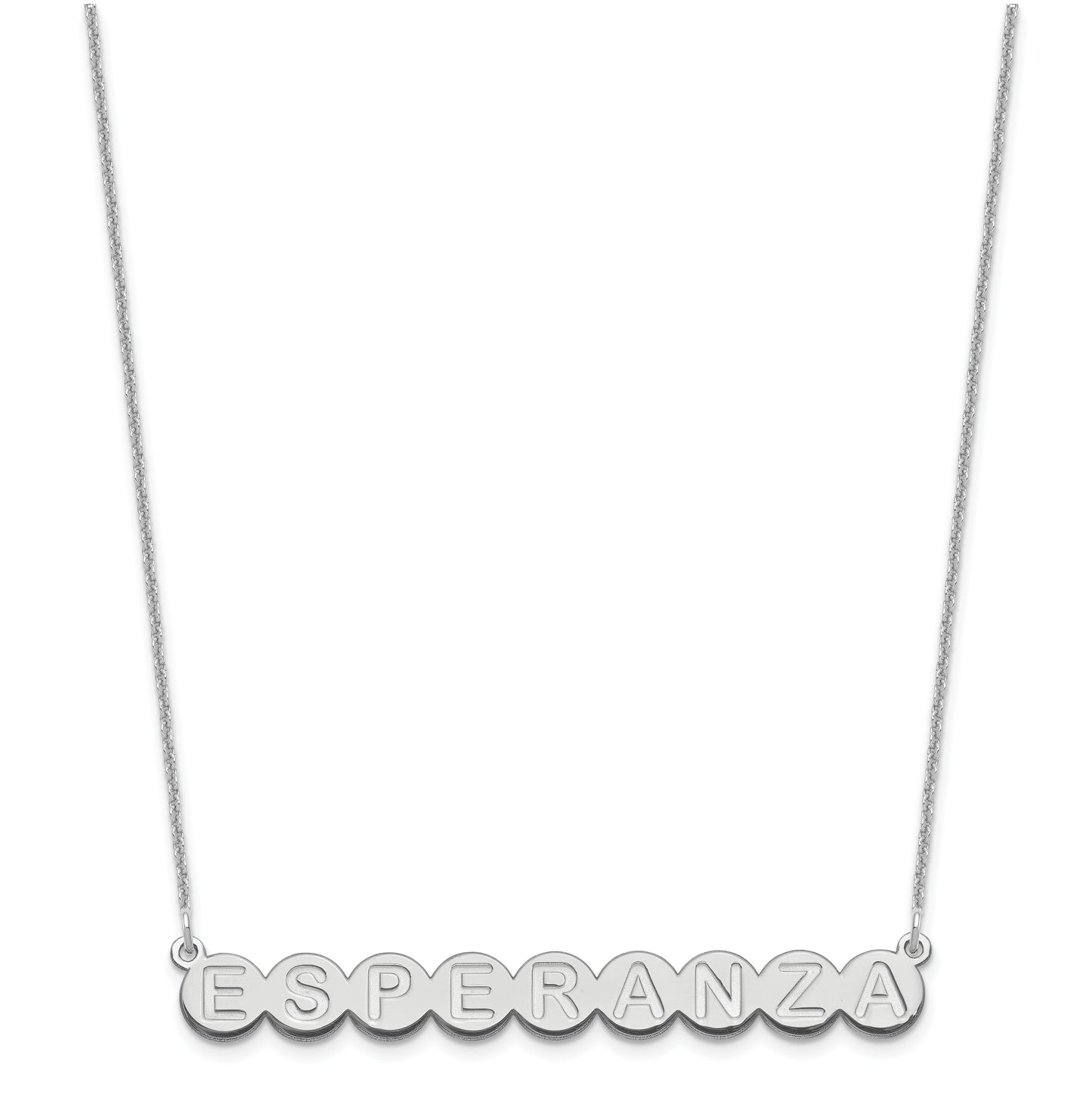 10K White Gold 9 Letter Bubble Necklace