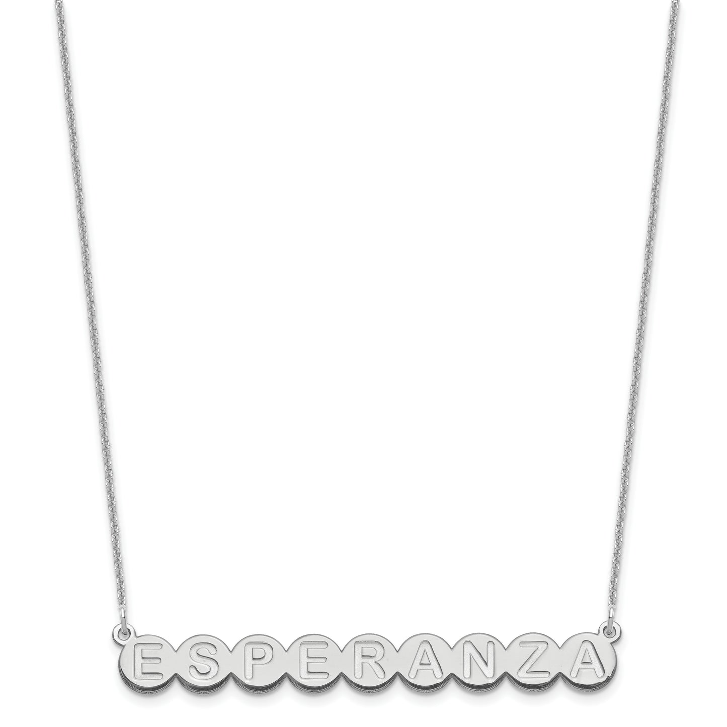 14K White Gold 9 Letter Bubble Necklace