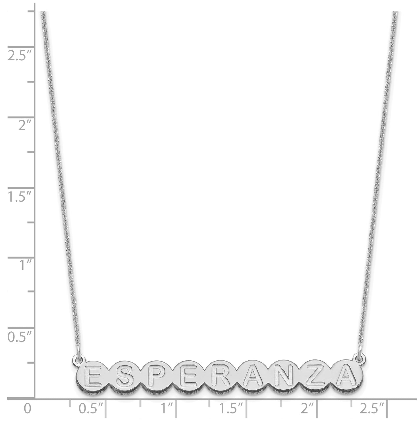 10K White Gold 9 Letter Bubble Necklace