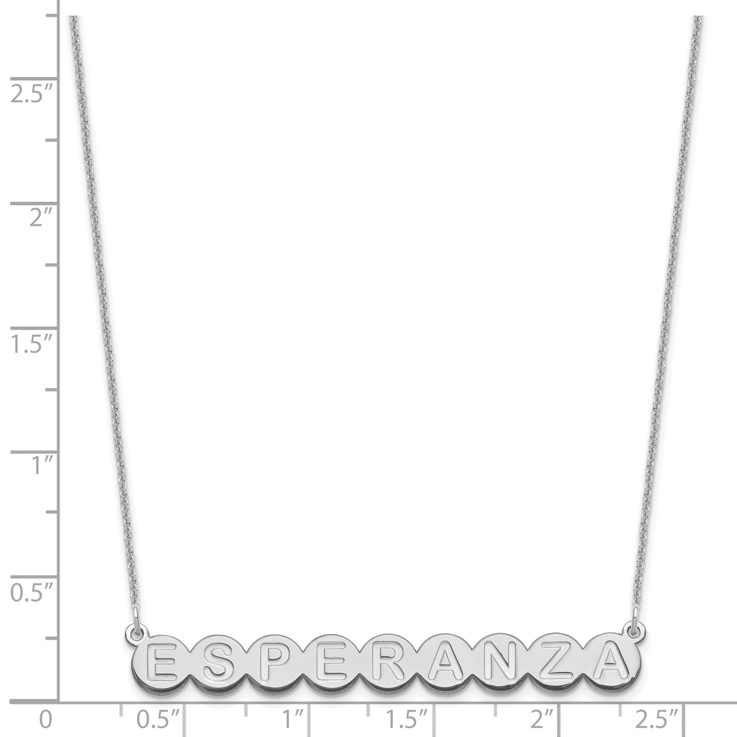 14K White Gold 9 Letter Bubble Necklace