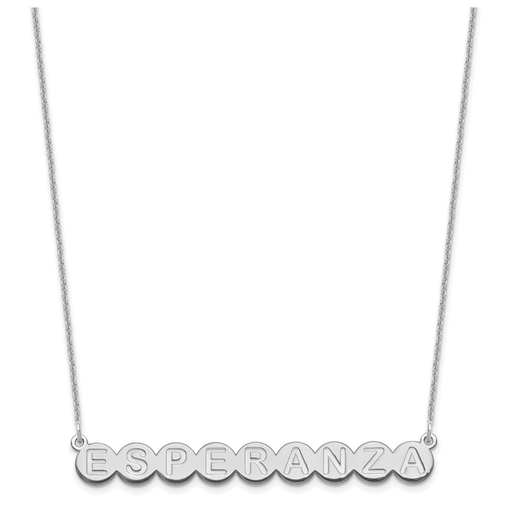 10K White Gold 9 Letter Bubble Necklace