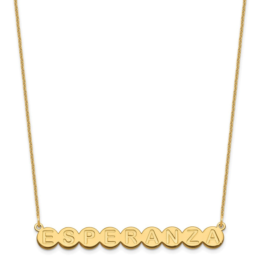 14K Yellow Gold 9 Letter Bubble Necklace