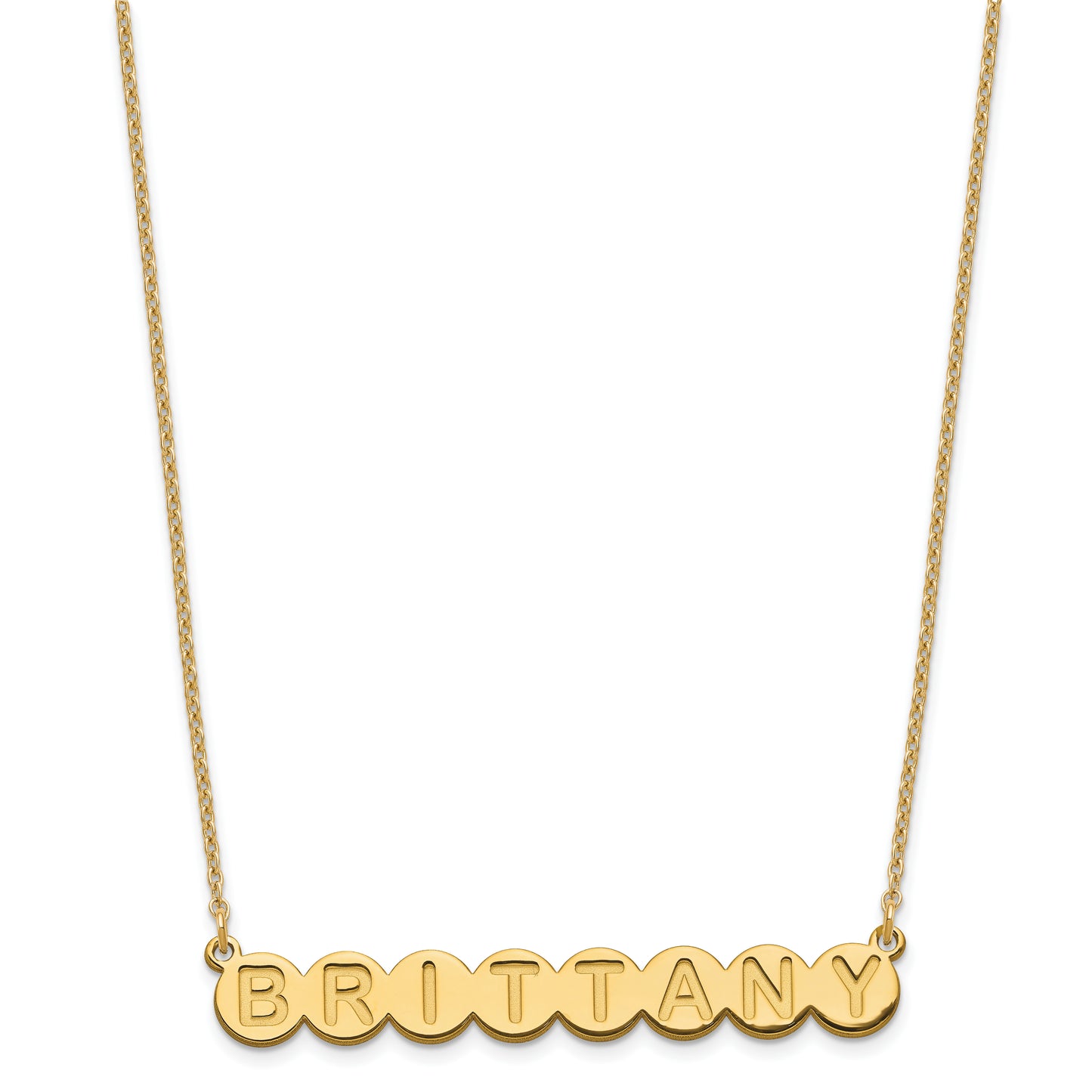 Sterling Silver Gold plated 8 Letter Bubble Necklace
