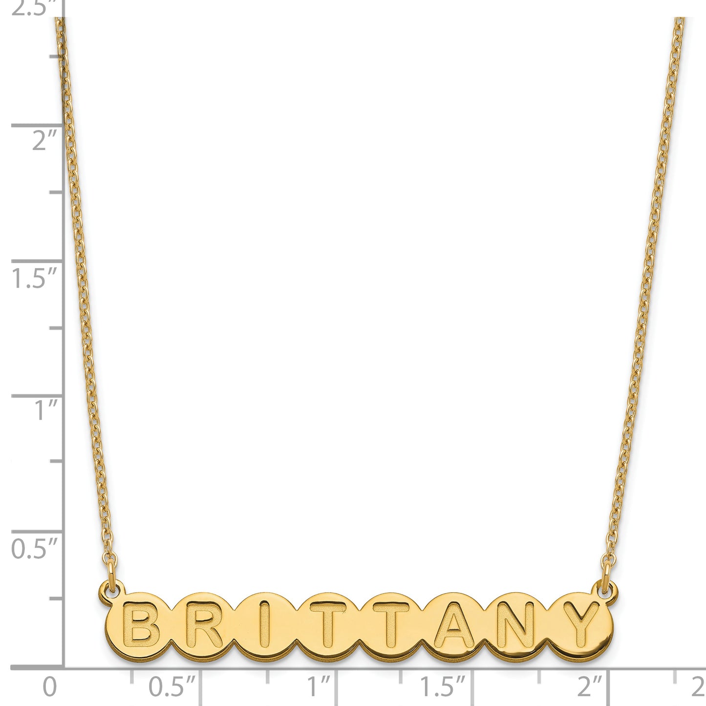 Sterling Silver Gold plated 8 Letter Bubble Necklace