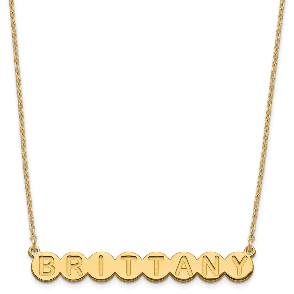 Sterling Silver Gold plated 8 Letter Bubble Necklace