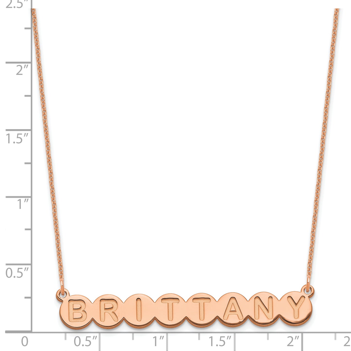 14K Rose Gold 8 Letter Bubble Necklace