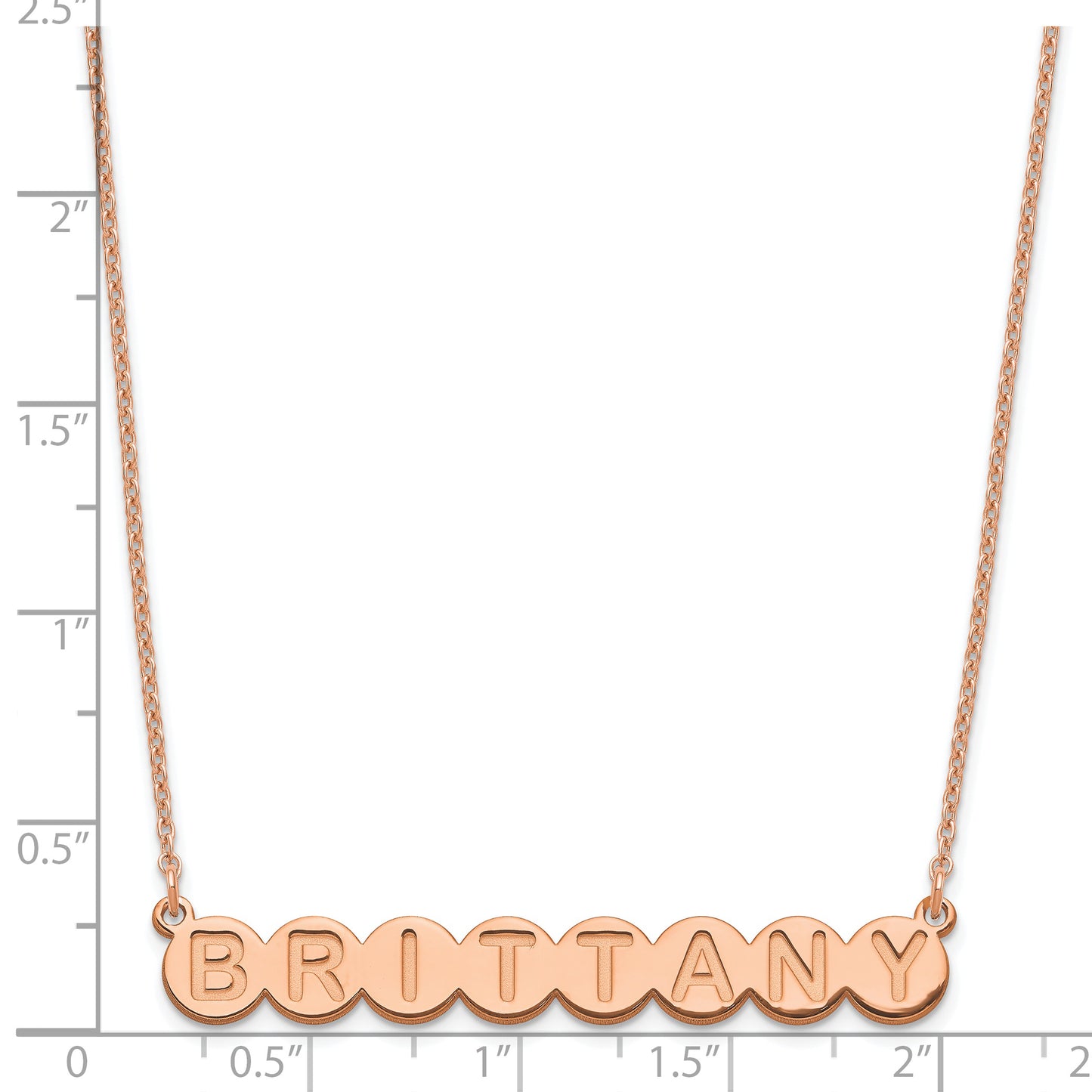 Sterling Silver Rose Gold plated 8 Letter Bubble Necklace
