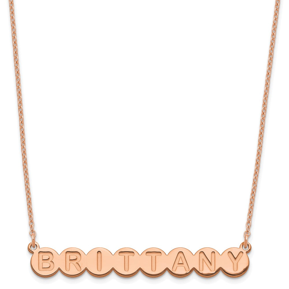 Sterling Silver Rose Gold plated 8 Letter Bubble Necklace