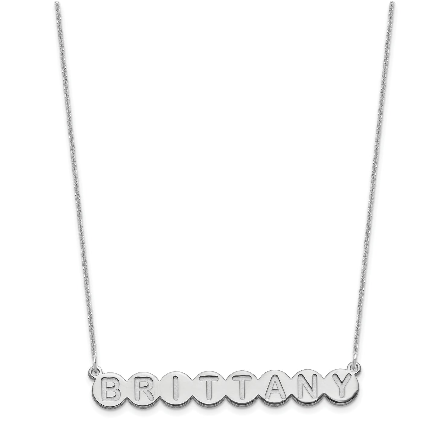 10K White Gold 8 Letter Bubble Necklace