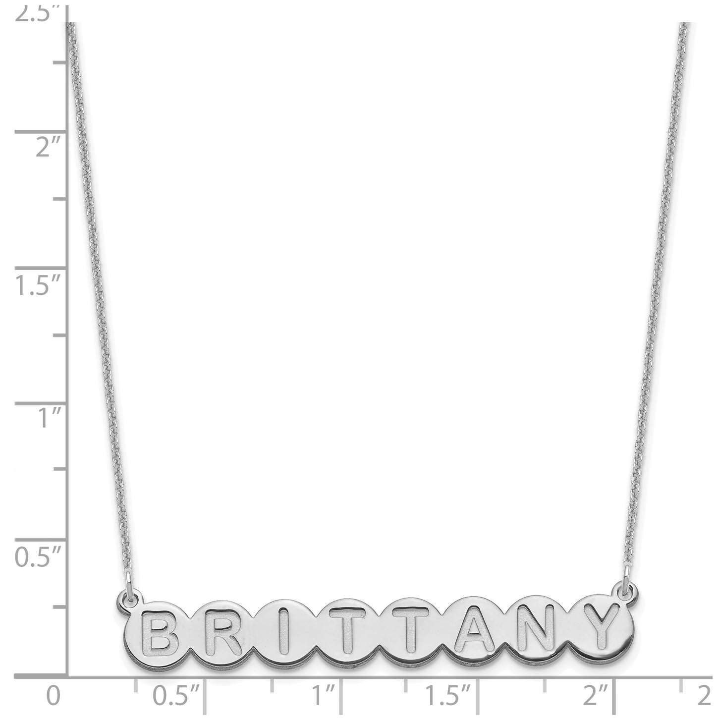 10K White Gold 8 Letter Bubble Necklace