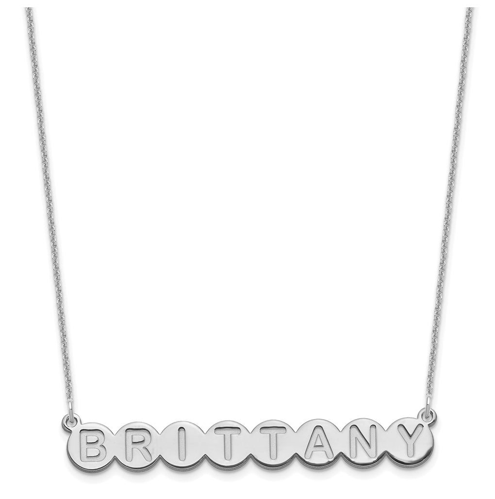 10K White Gold 8 Letter Bubble Necklace