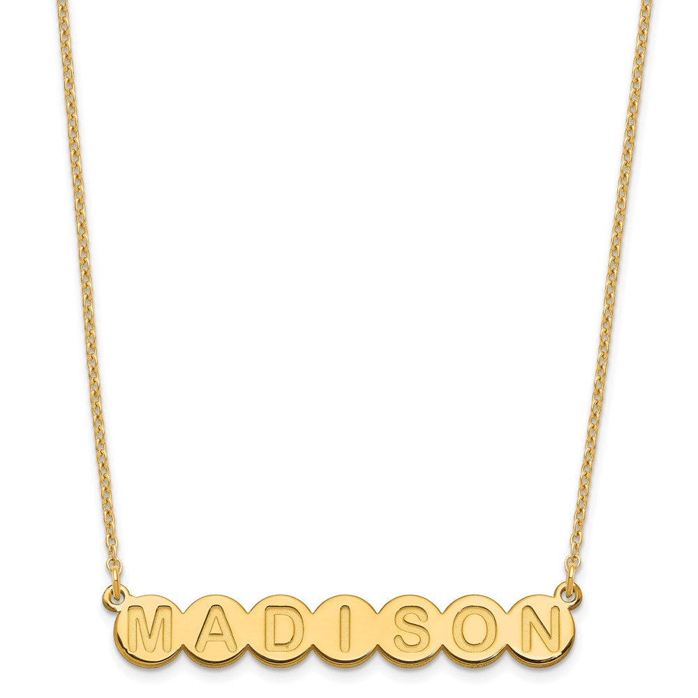 Sterling Silver Gold plated 7 Letter Bubble Necklace