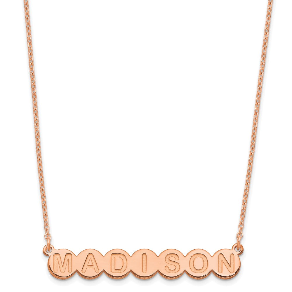 Sterling Silver Rose Gold plated 7 Letter Bubble Necklace