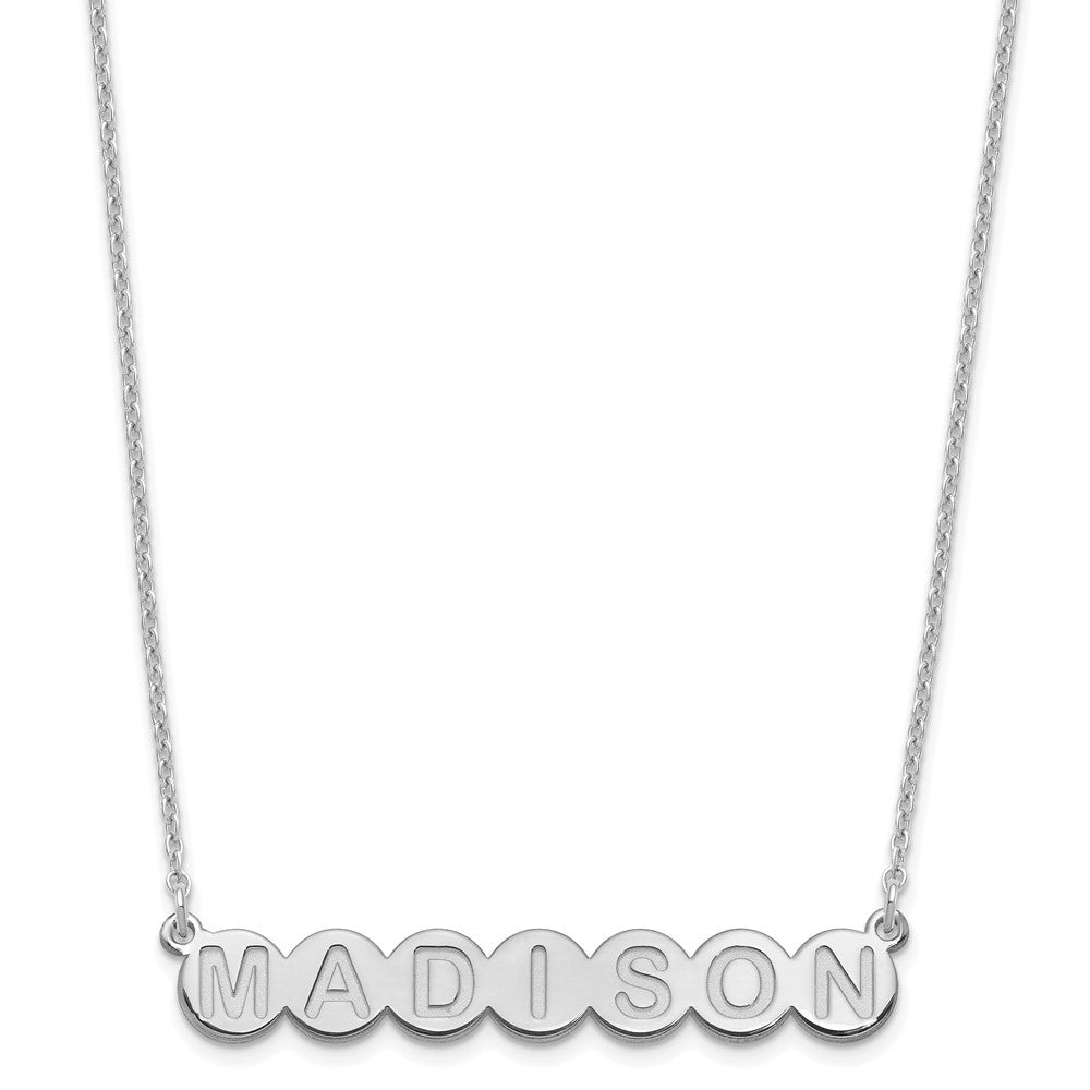 Sterling Silver Rhodium plated 7 Letter Bubble Necklace