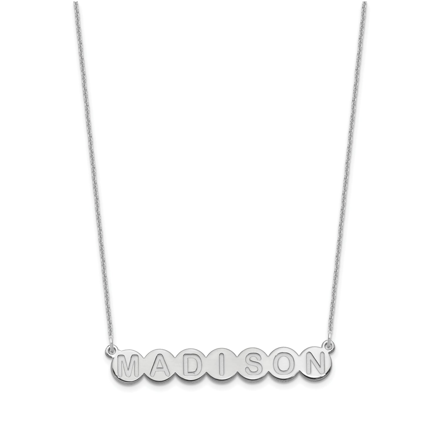 10K White Gold7 Letter Bubble Necklace