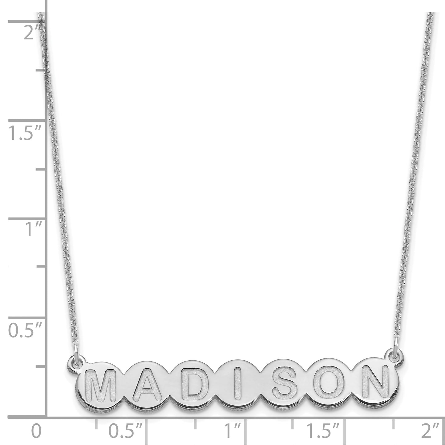 14K White Gold 7 Letter Bubble Necklace