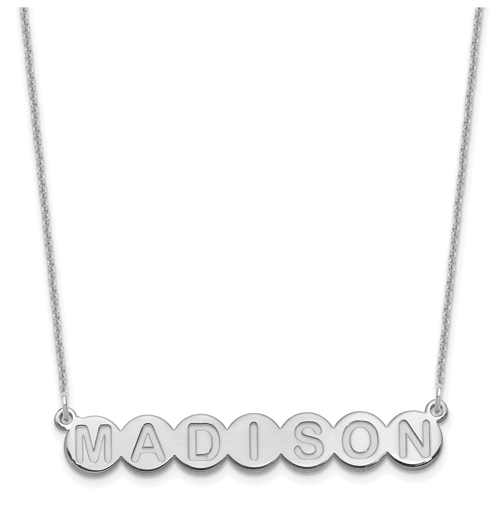 10K White Gold7 Letter Bubble Necklace