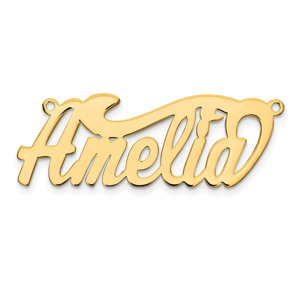 Sterling Silver Gold plated Polished Name Plate