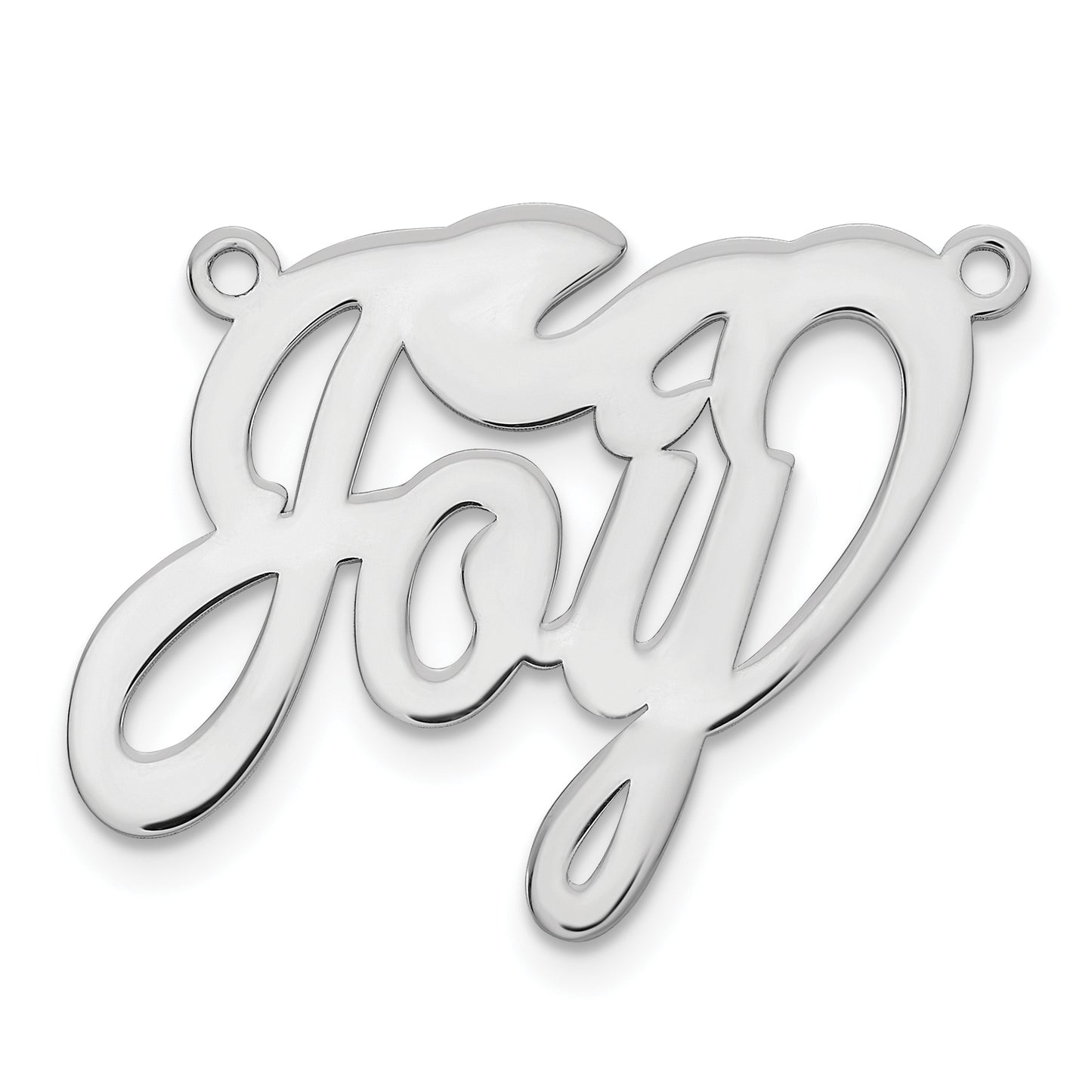 Sterling Silver Rhodium plated Polished Name Plate