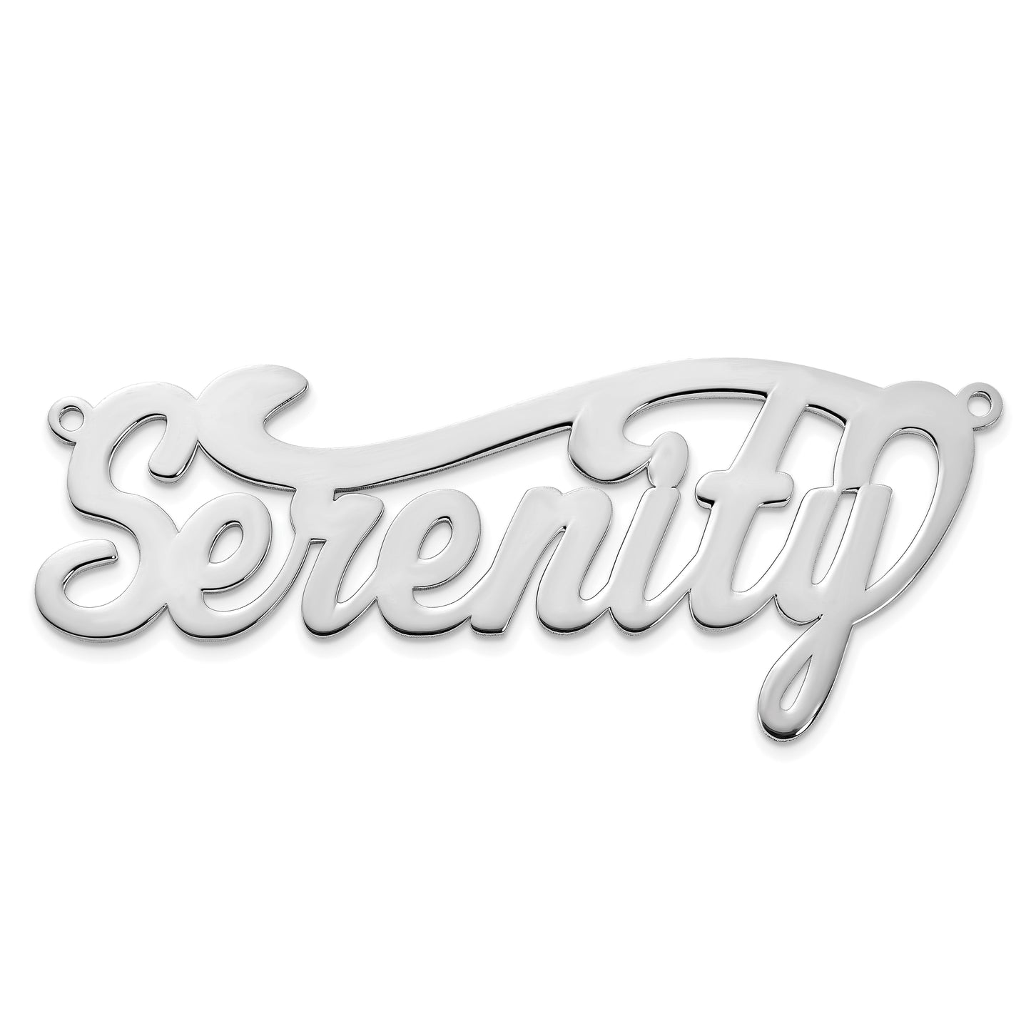Sterling Silver Rhodium plated Polished Name Plate