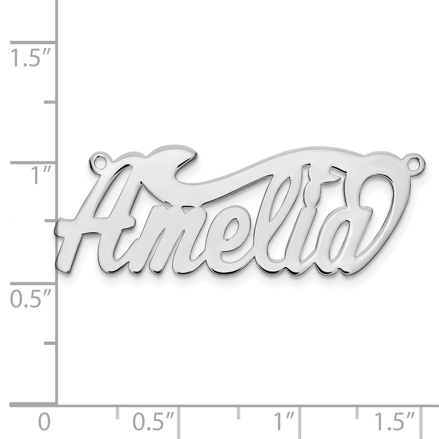 14K White Gold Polished Name Plate