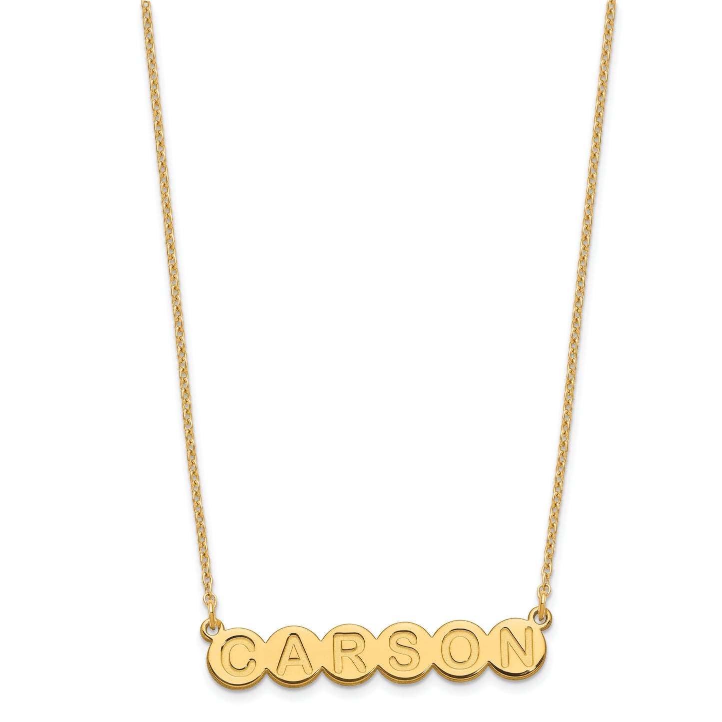 Sterling Silver Gold plated 6 Letter Bubble Necklace