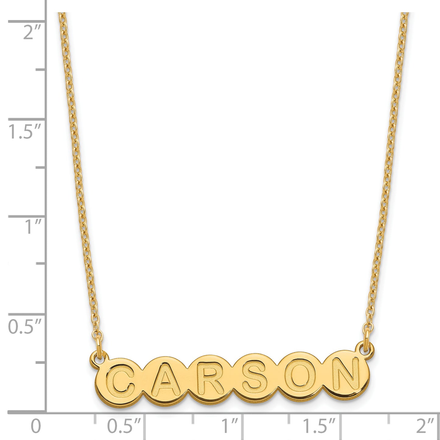 Sterling Silver Gold plated 6 Letter Bubble Necklace