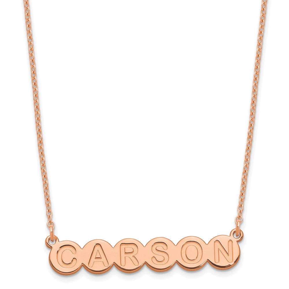 Sterling Silver Rose Gold plated 6 Letter Bubble Necklace