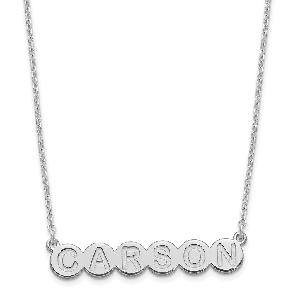 Sterling Silver Rhodium plated 6 Letter Bubble Necklace