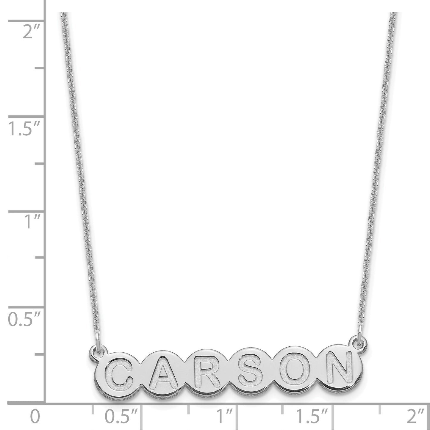14K White Gold 6 Letter Bubble Necklace
