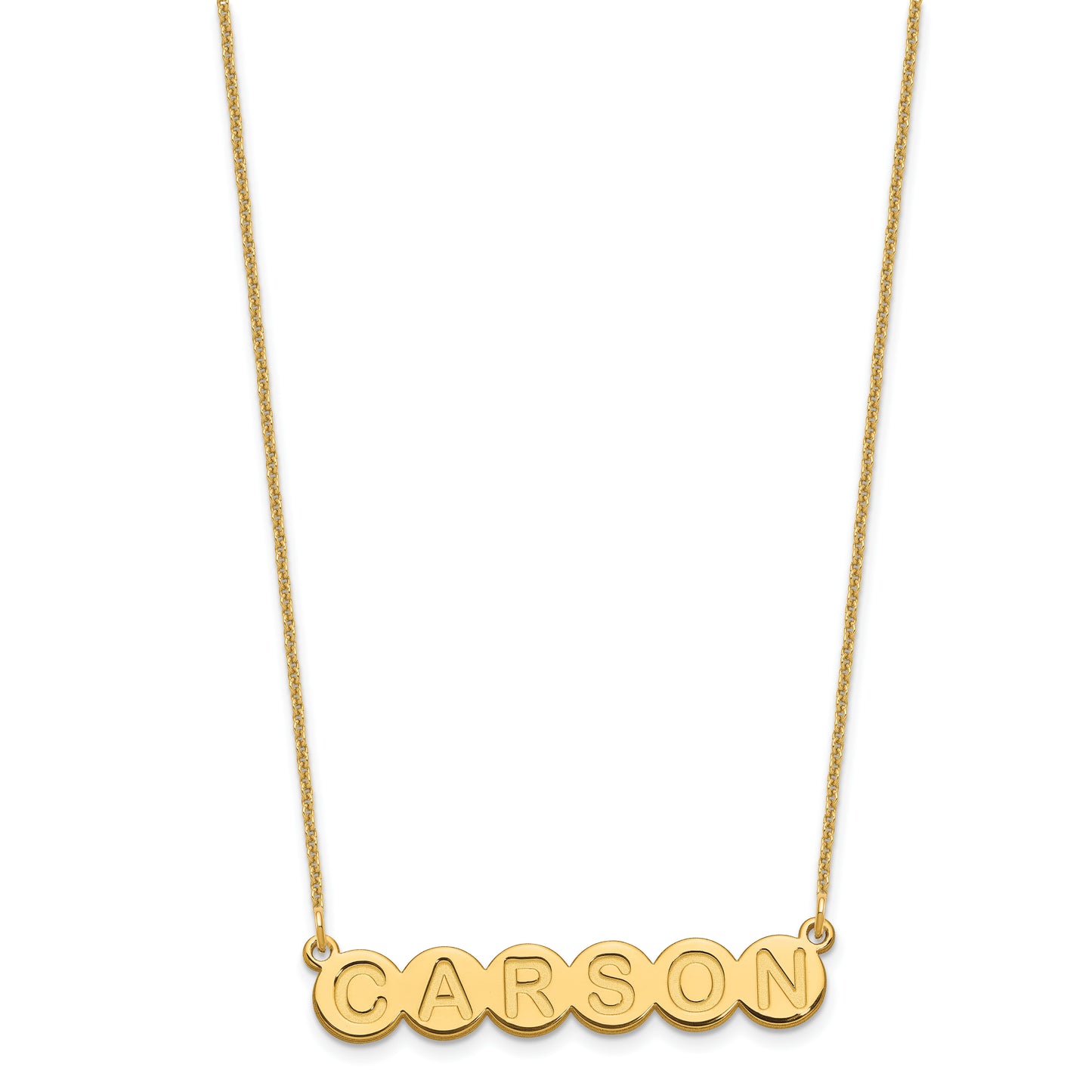 14K Yellow Gold 6 Letter Bubble Necklace