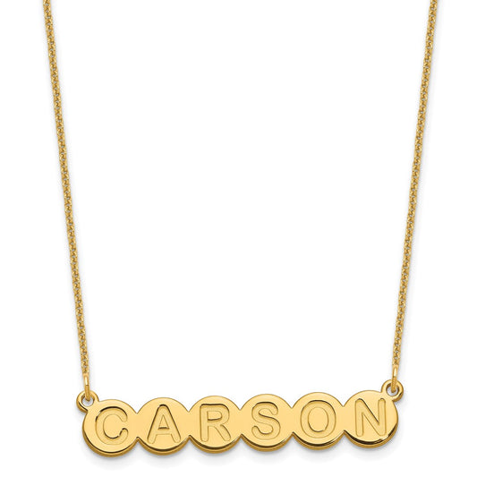 14K Yellow Gold 6 Letter Bubble Necklace