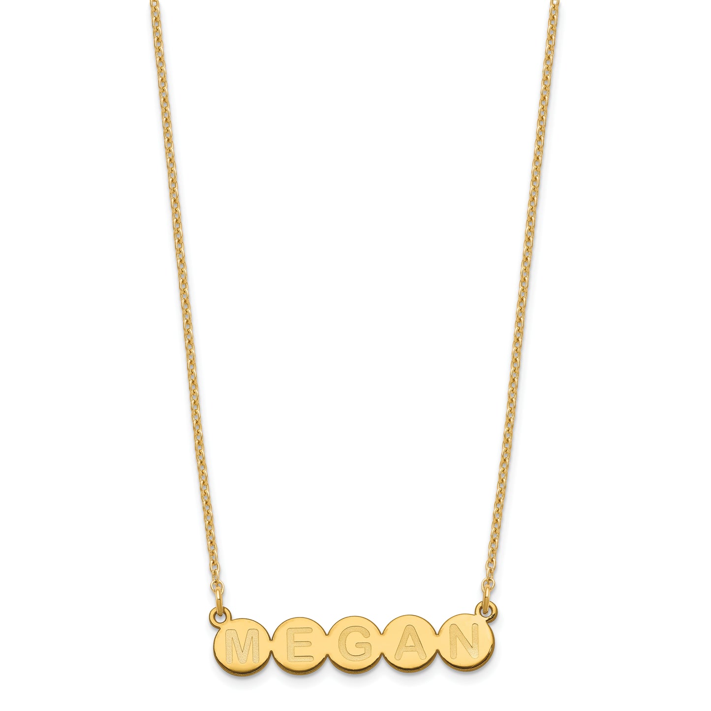 Sterling Silver Gold plated 5 Letter Bubble Necklace