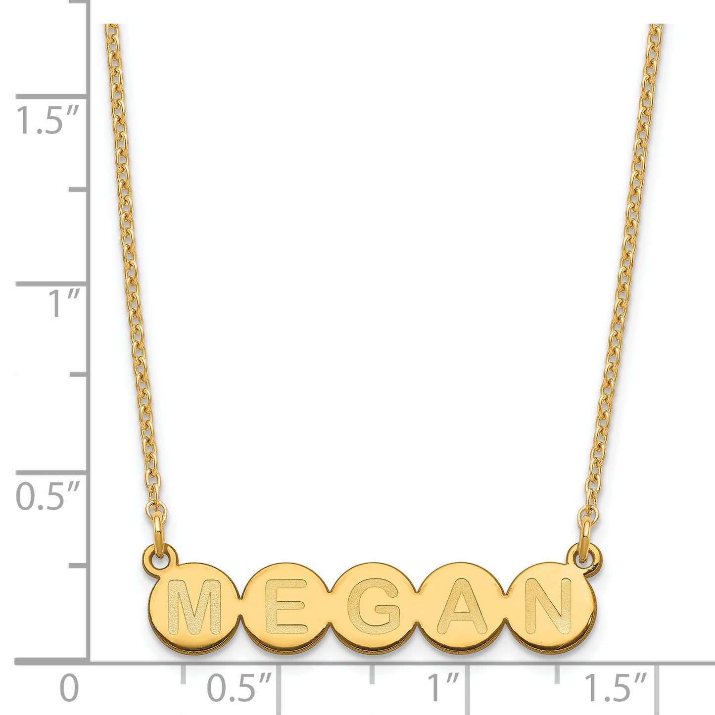 Sterling Silver Gold plated 5 Letter Bubble Necklace