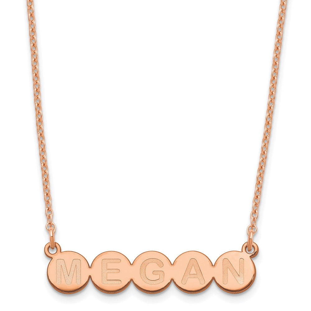 Sterling Silver Rose Gold plated 5 Letter Bubble Necklace