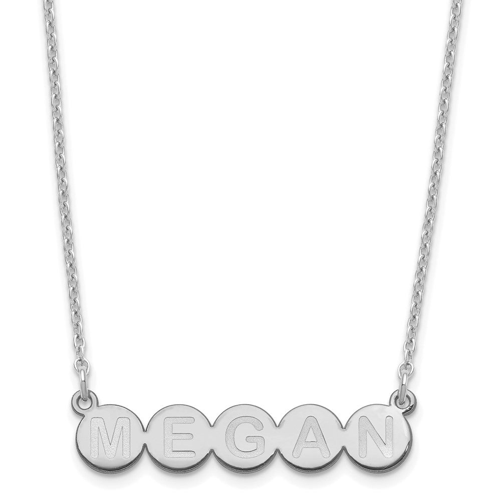 Sterling Silver Rhodium plated 5 Letter Bubble Necklace