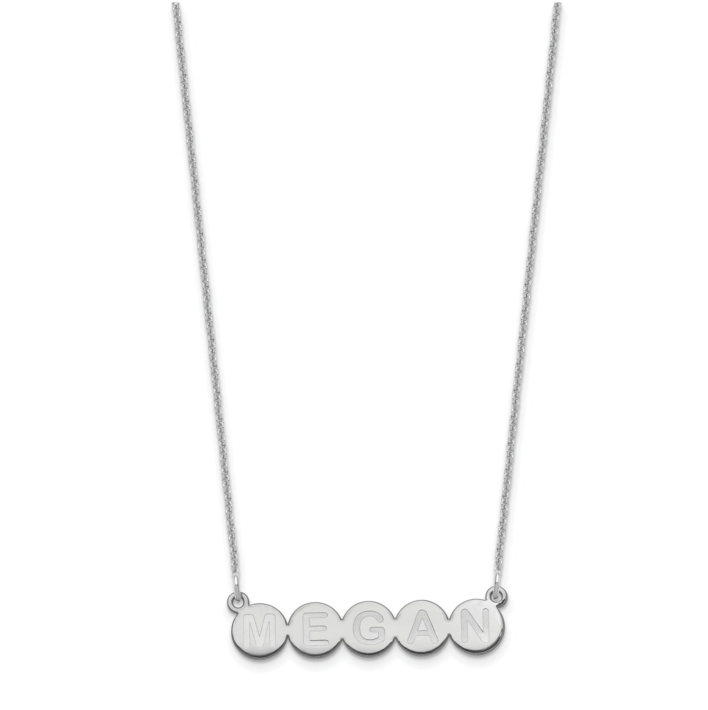 10K White Gold 5 Letter Bubble Necklace