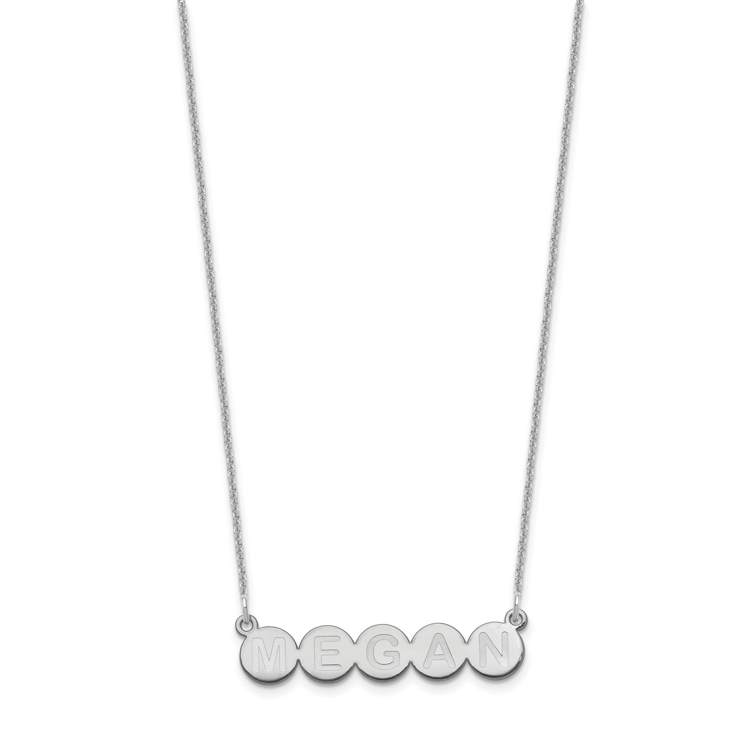 14K White Gold 5 Letter Bubble Necklace