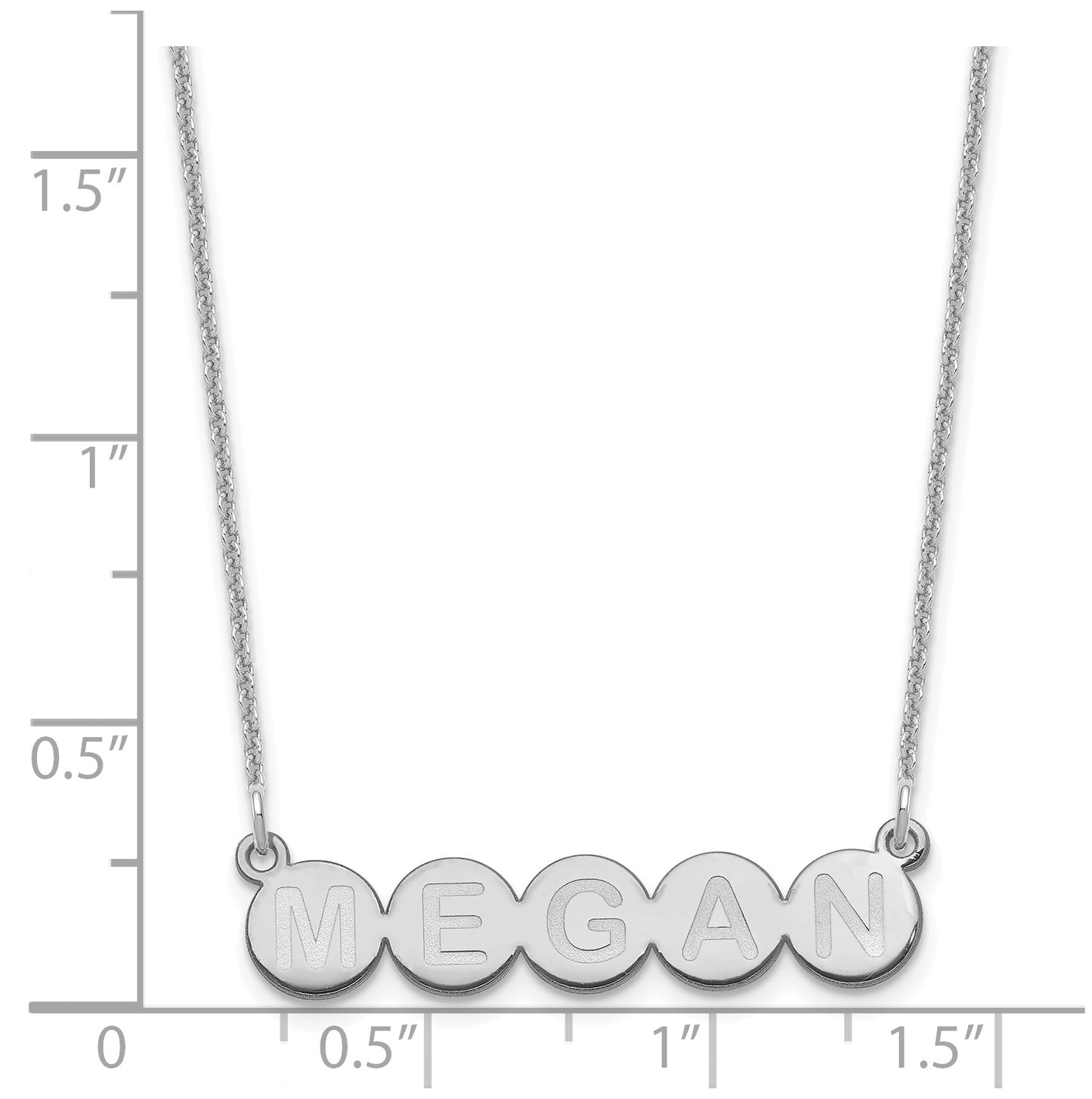 10K White Gold 5 Letter Bubble Necklace