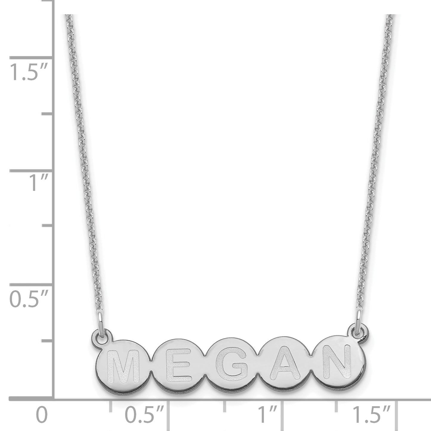 14K White Gold 5 Letter Bubble Necklace