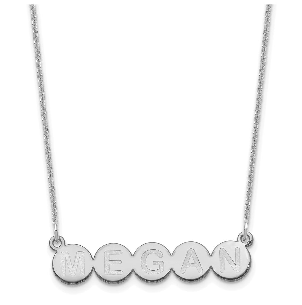 10K White Gold 5 Letter Bubble Necklace